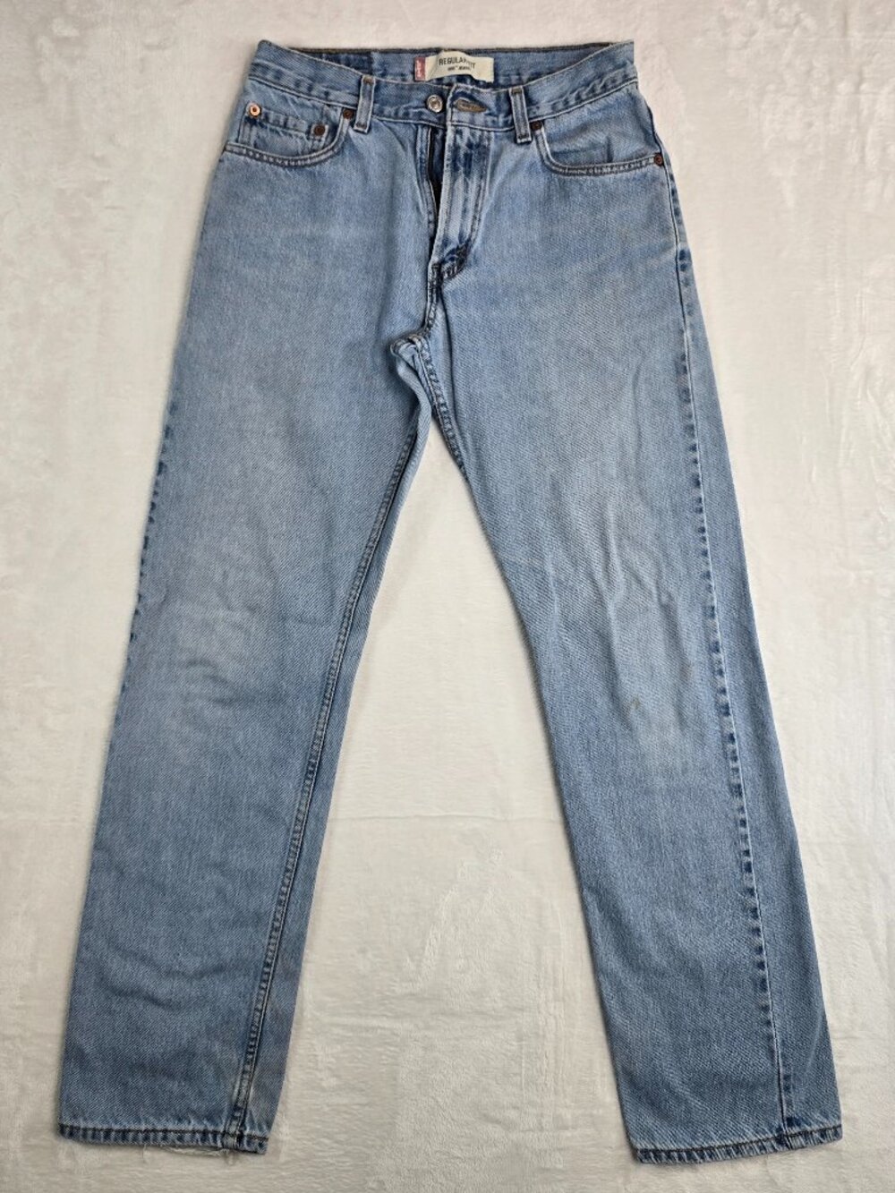 Levis 505 Mens 30x34 Regular Fit Denim Jeans Medium Wash Made in Canada